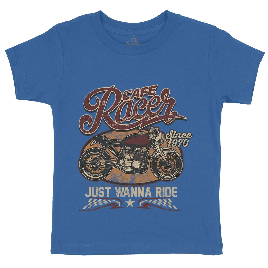Cafe Racer Kids Organic Crew Neck T-Shirt Motorcycles D015