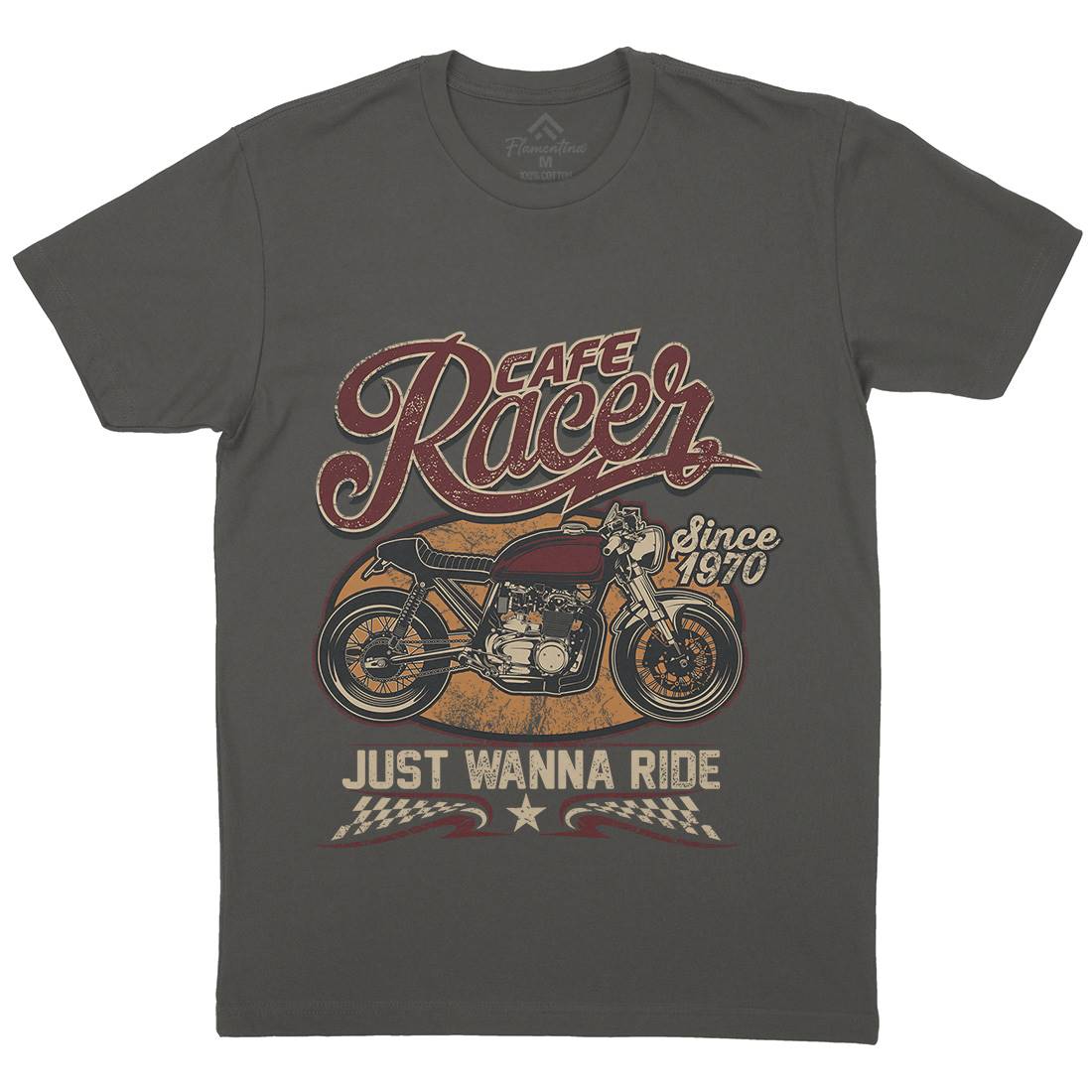 Cafe Racer Mens Crew Neck T-Shirt Motorcycles D015