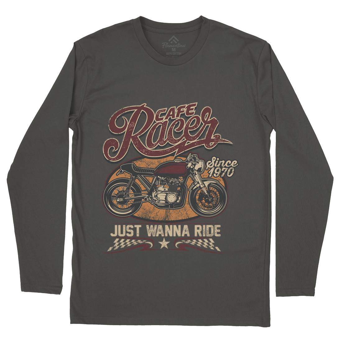 Cafe Racer Mens Long Sleeve T-Shirt Motorcycles D015