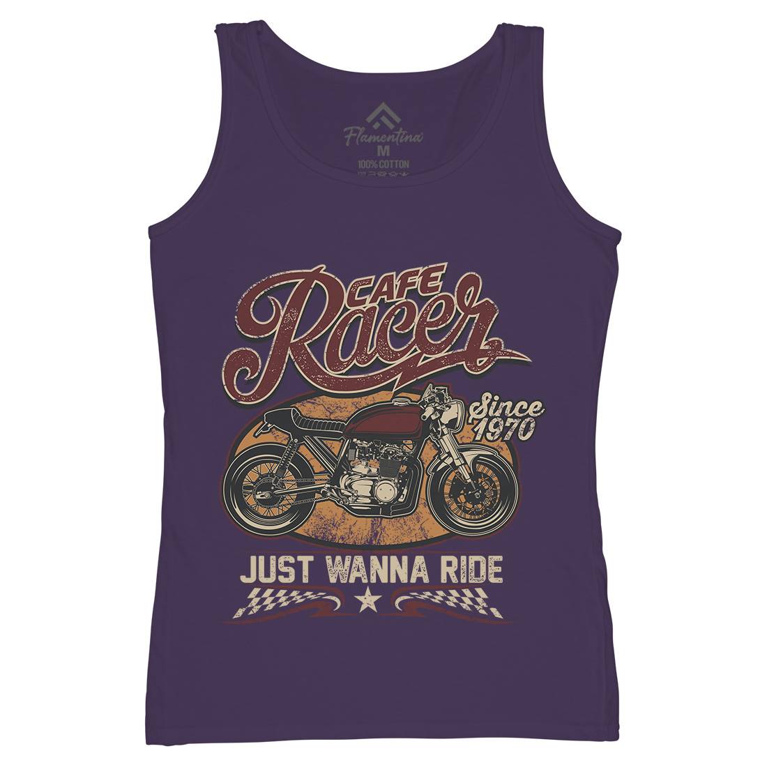 Cafe Racer Womens Organic Tank Top Vest Motorcycles D015