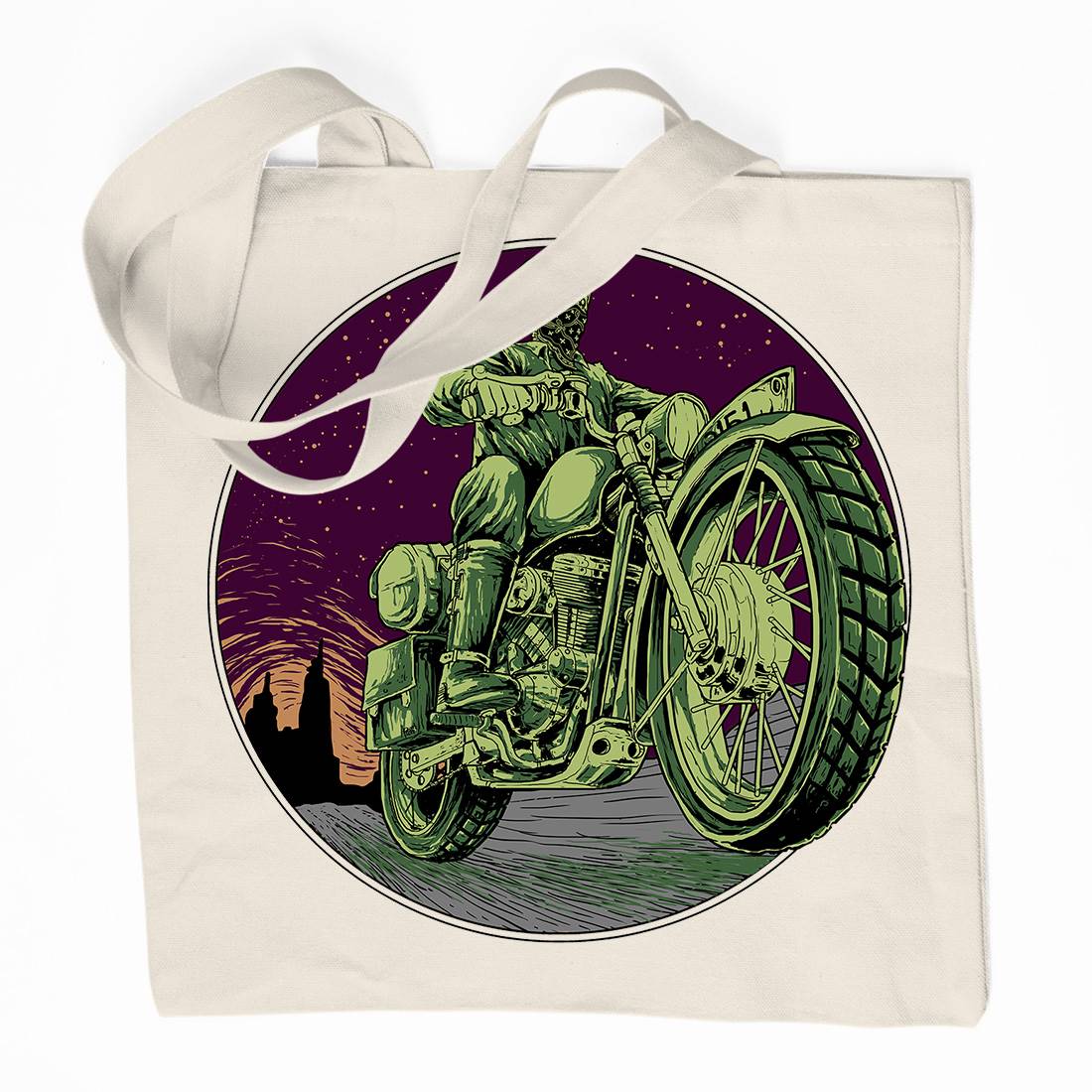Cafe Racer Organic Premium Cotton Tote Bag Motorcycles D016