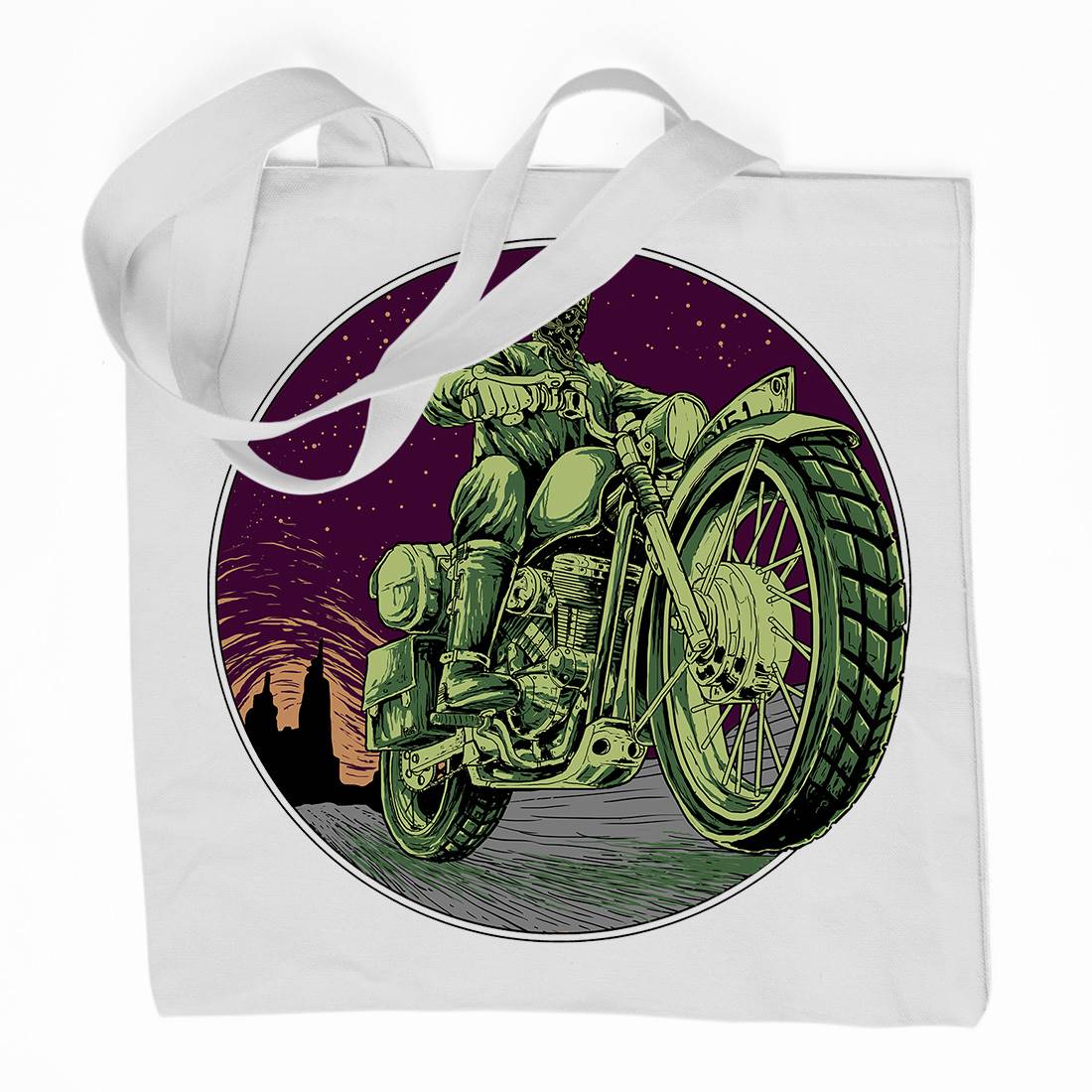 Cafe Racer Organic Premium Cotton Tote Bag Motorcycles D016