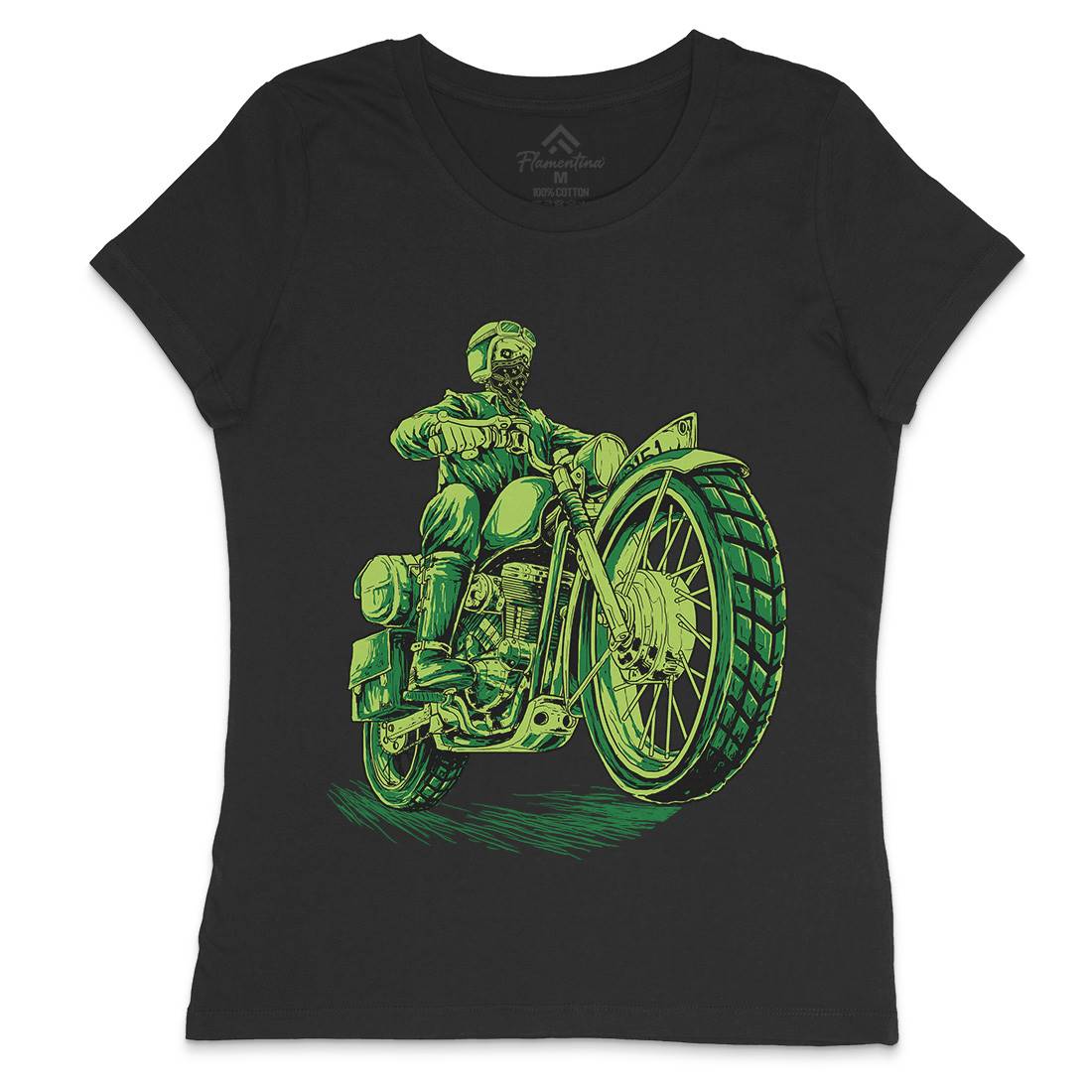 Cafe Racer Womens Crew Neck T-Shirt Motorcycles D016