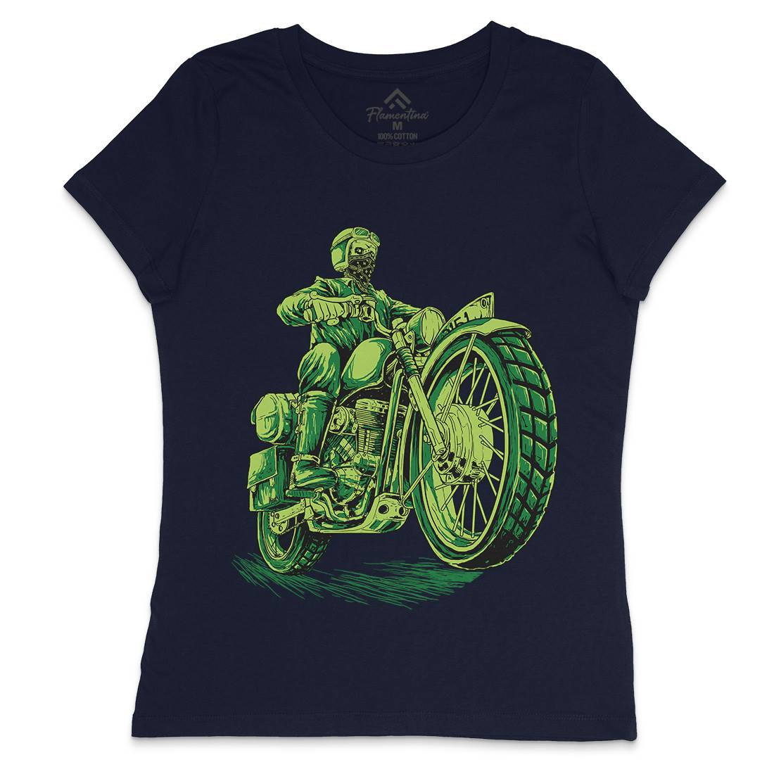 Cafe Racer Womens Crew Neck T-Shirt Motorcycles D016