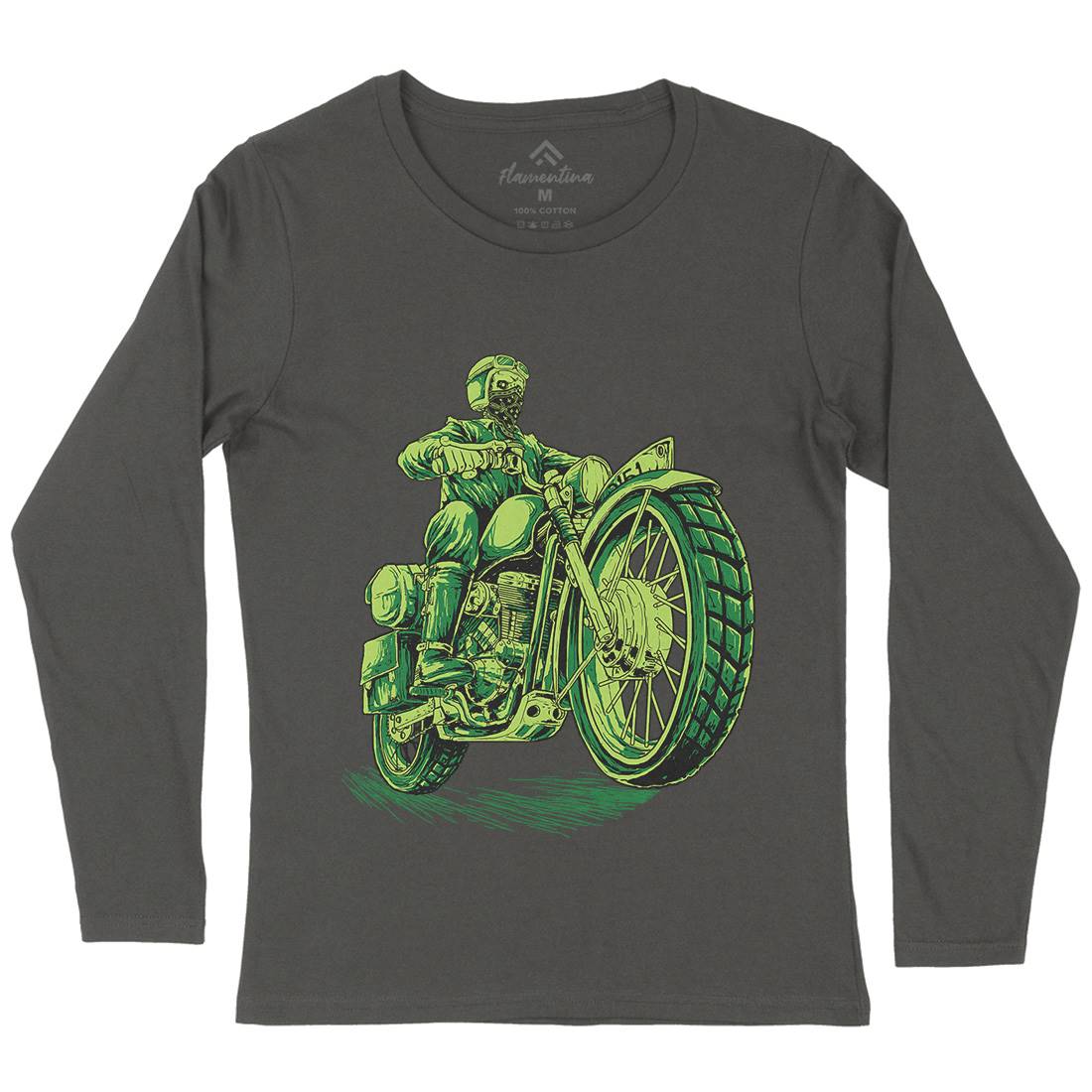 Cafe Racer Womens Long Sleeve T-Shirt Motorcycles D016