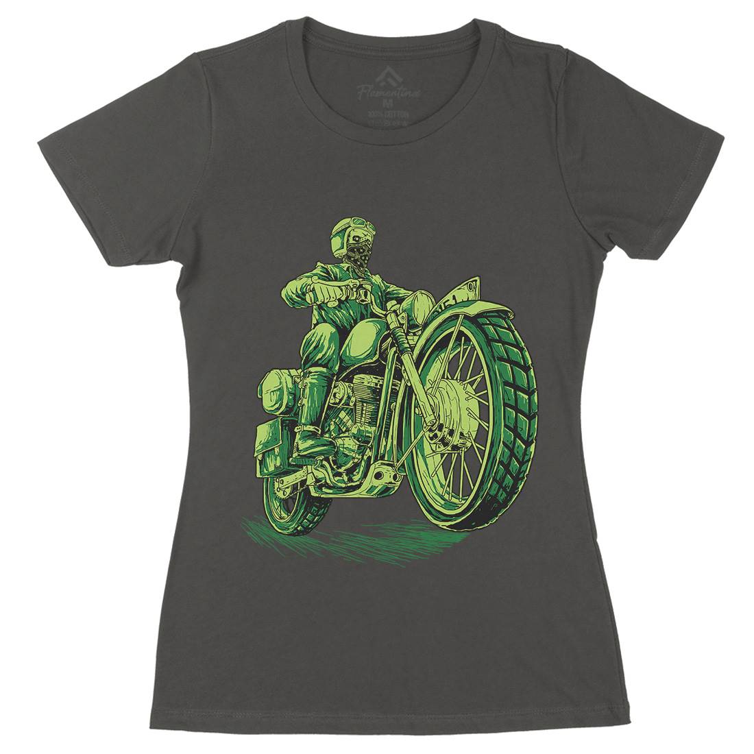 Cafe Racer Womens Organic Crew Neck T-Shirt Motorcycles D016