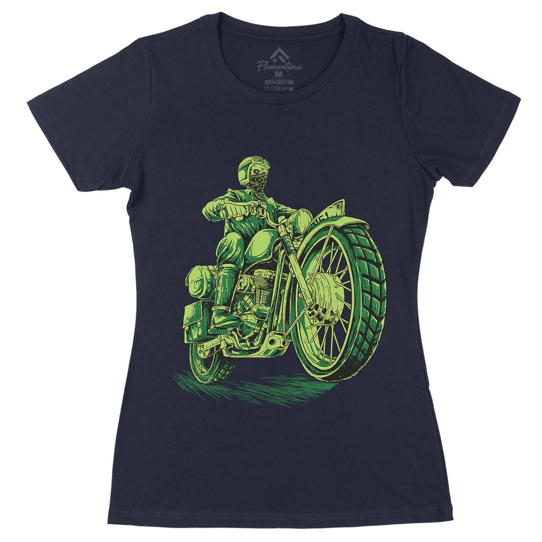Cafe Racer Womens Organic Crew Neck T-Shirt Motorcycles D016