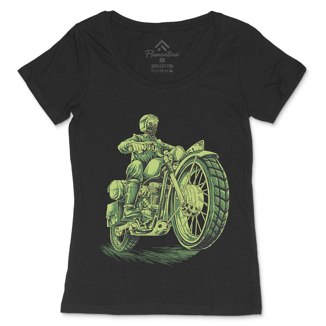 Cafe Racer Womens Scoop Neck T-Shirt Motorcycles D016