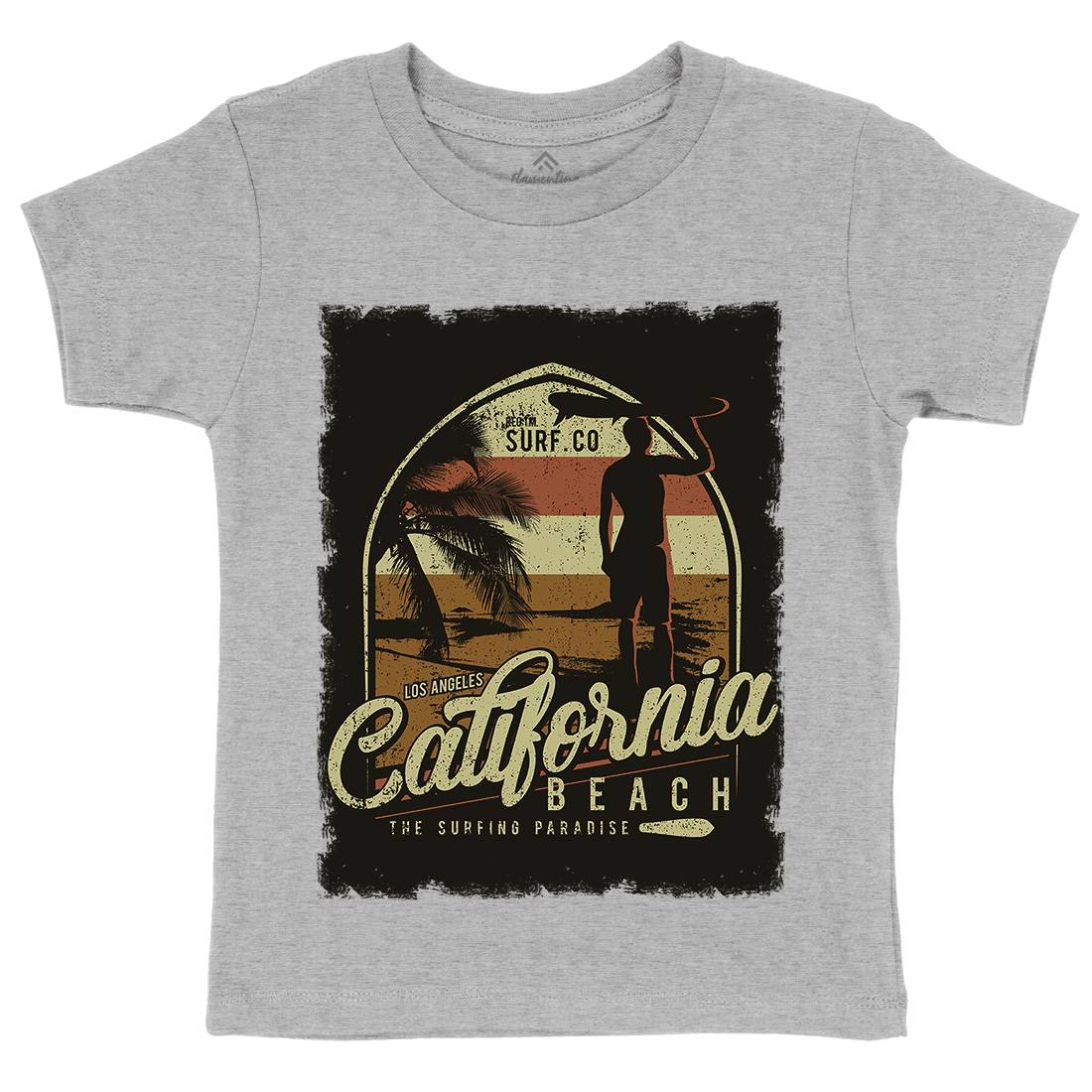 California Beach Kids Organic Crew Neck T-Shirt Holiday D017