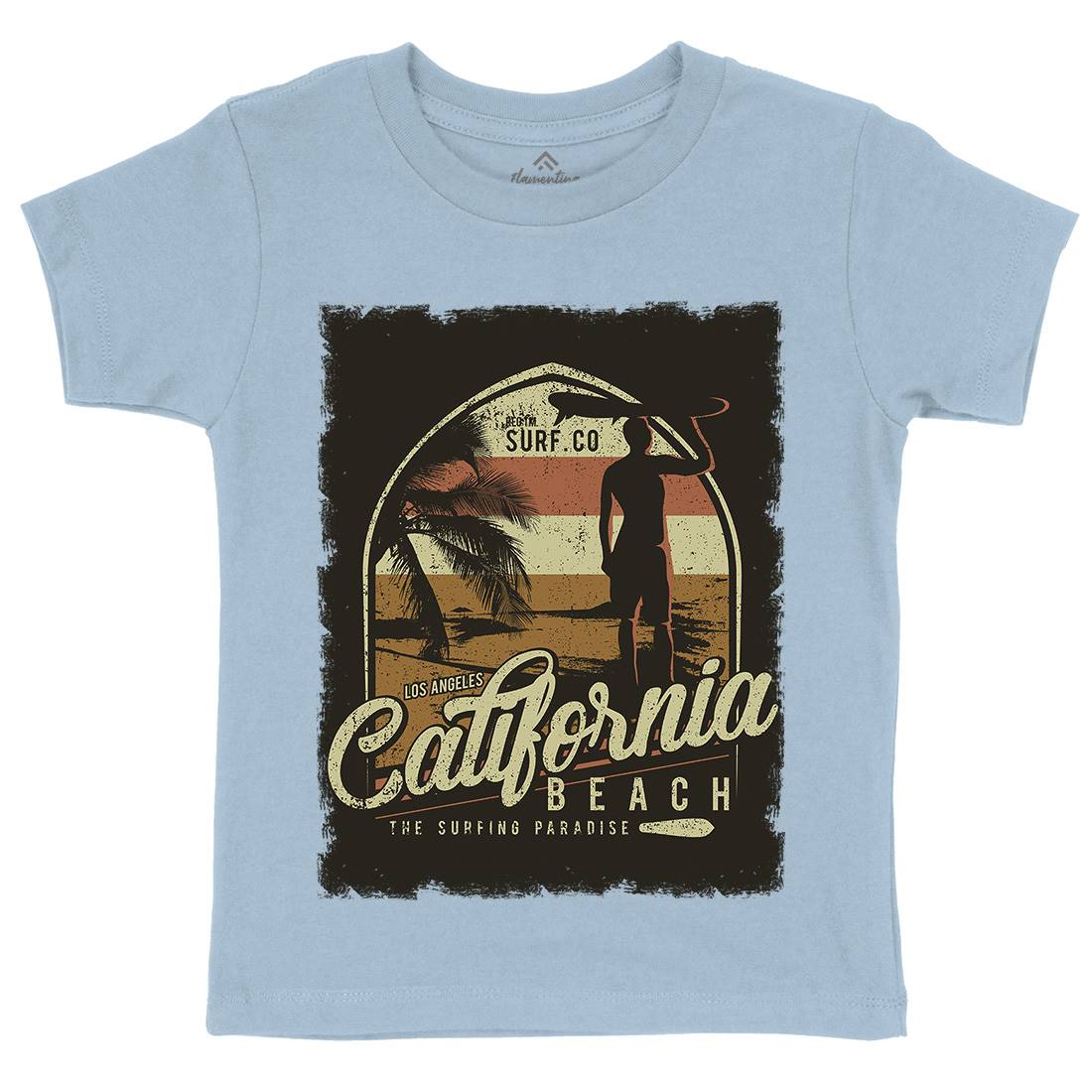 California Beach Kids Organic Crew Neck T-Shirt Holiday D017