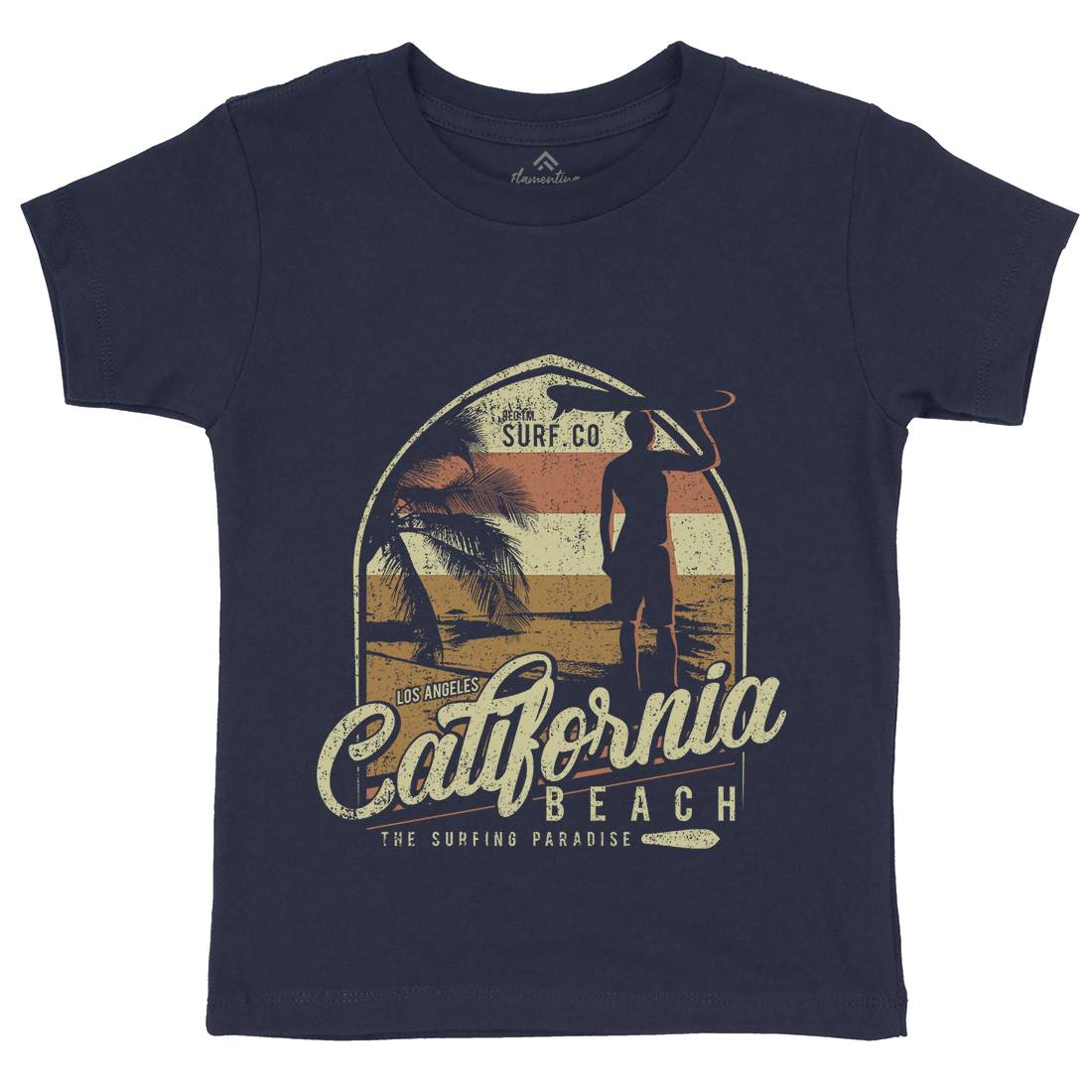 California Beach Kids Crew Neck T-Shirt Holiday D017