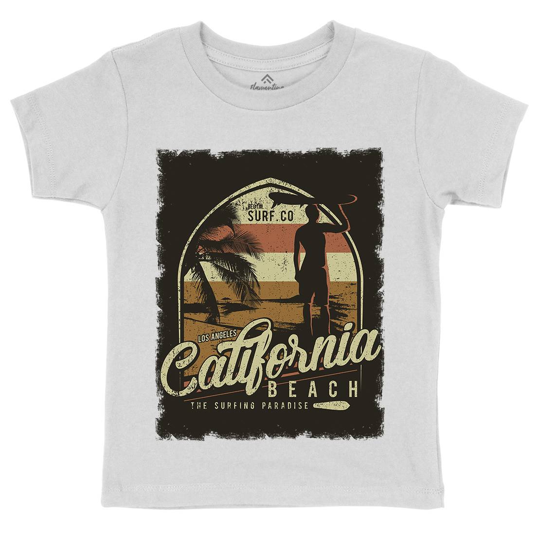 California Beach Kids Crew Neck T-Shirt Holiday D017