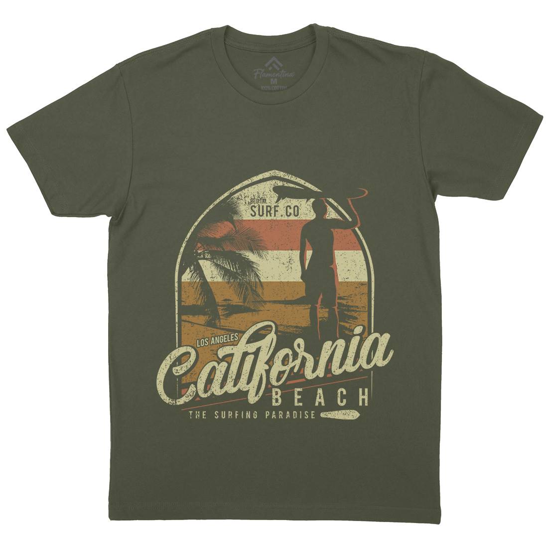California Beach Mens Crew Neck T-Shirt Holiday D017