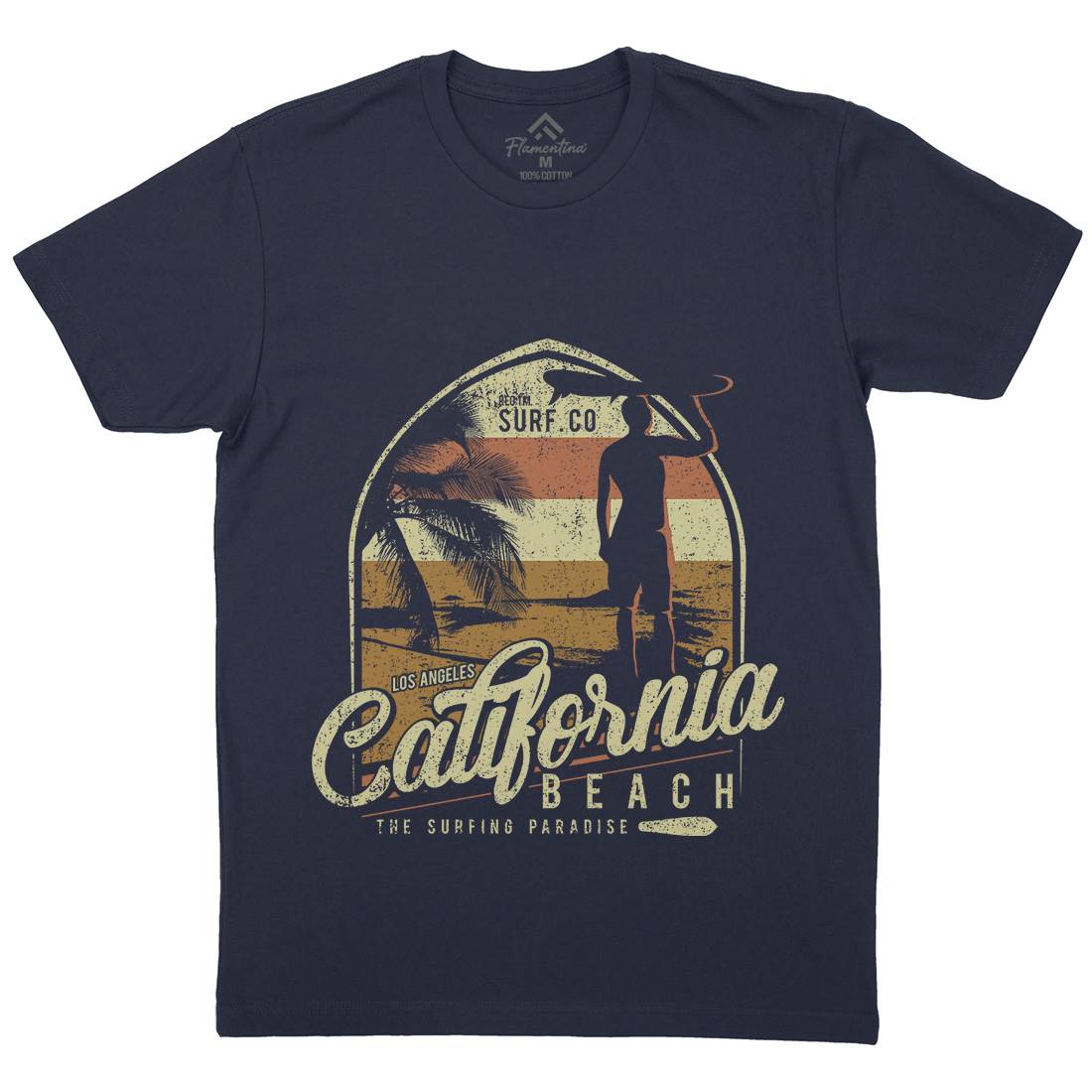 California Beach Mens Crew Neck T-Shirt Holiday D017