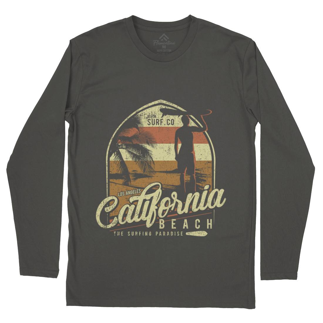 California Beach Mens Long Sleeve T-Shirt Holiday D017