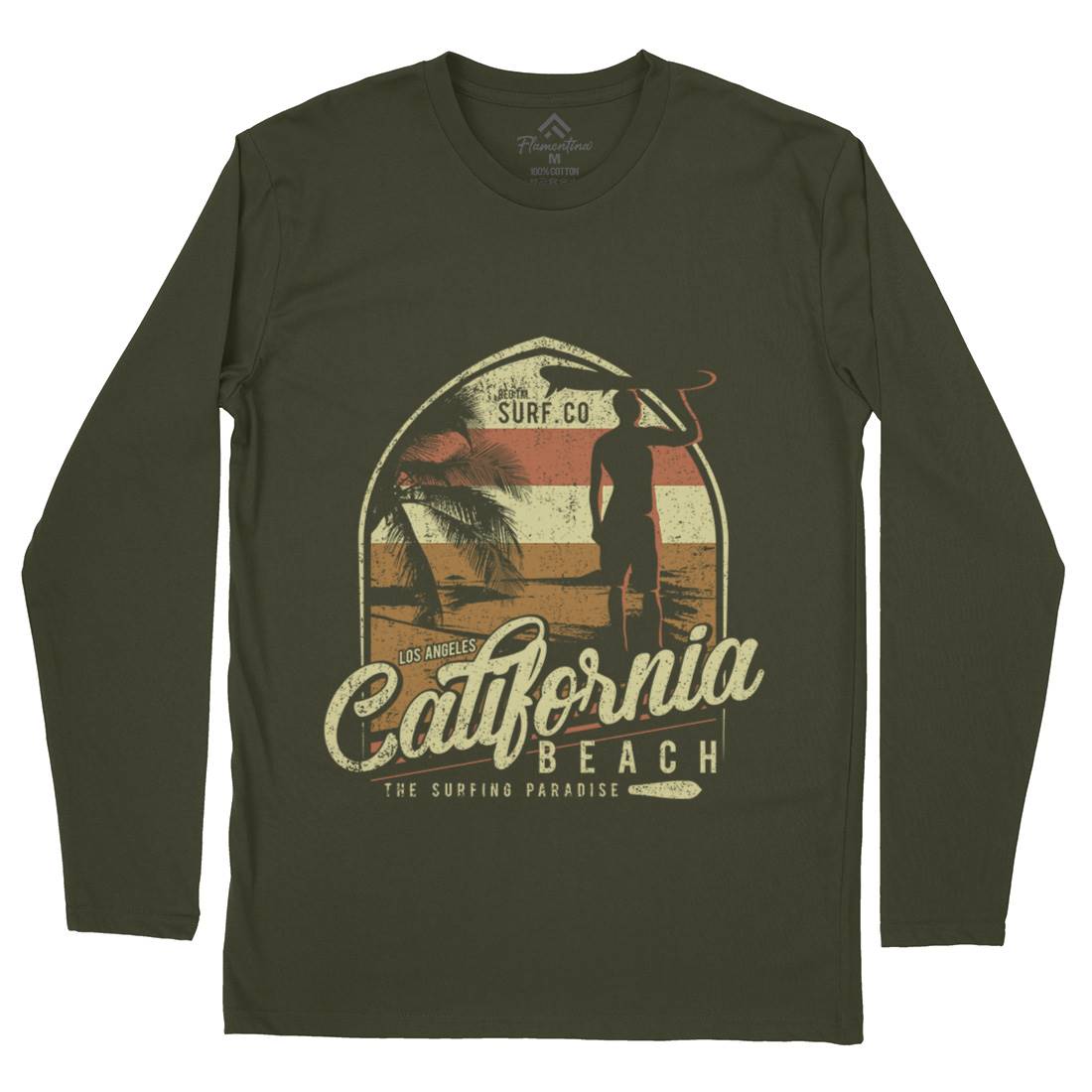California Beach Mens Long Sleeve T-Shirt Holiday D017
