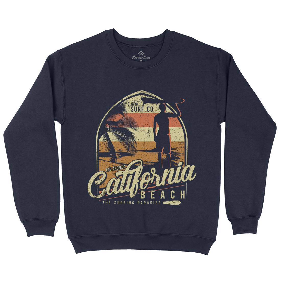 California Beach Mens Crew Neck Sweatshirt Holiday D017