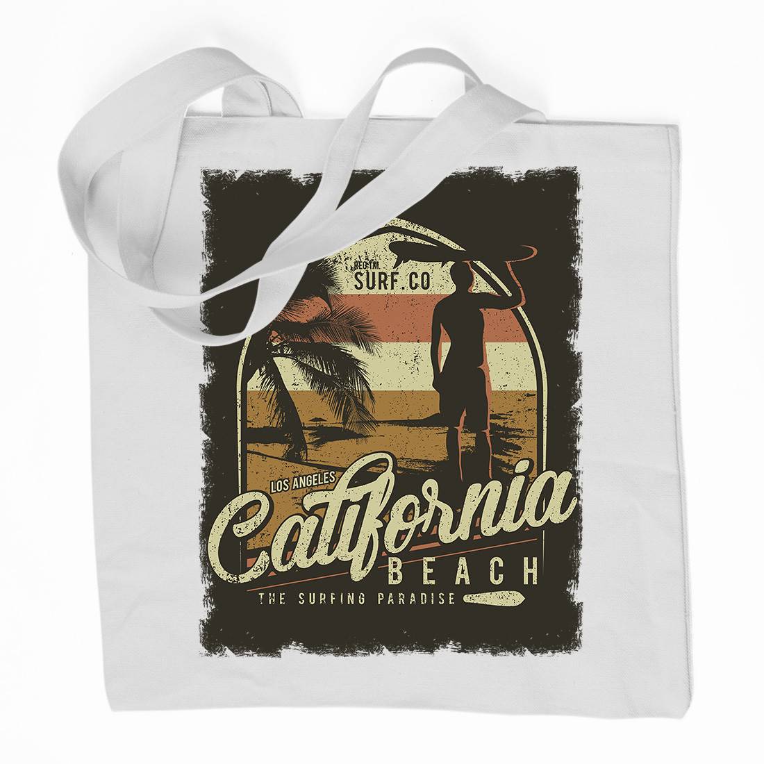 California Beach Organic Premium Cotton Tote Bag Holiday D017