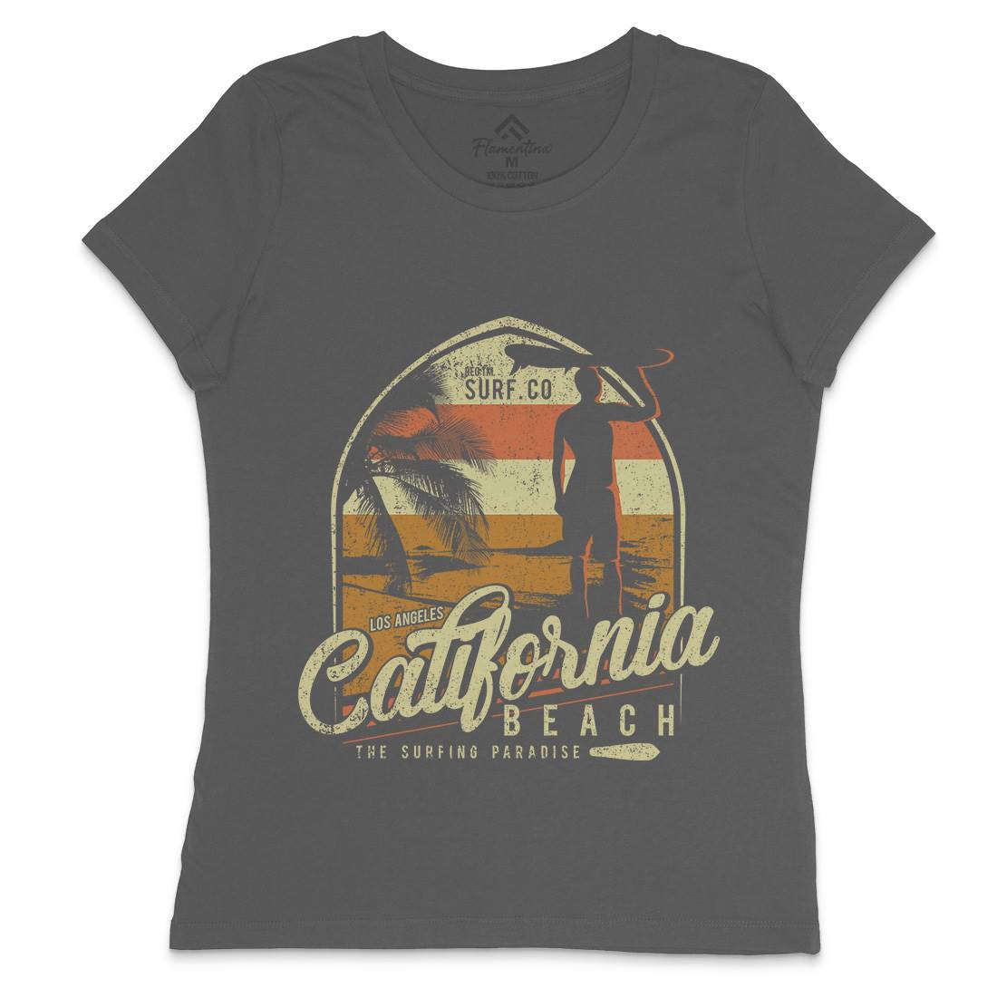 California Beach Womens Crew Neck T-Shirt Holiday D017