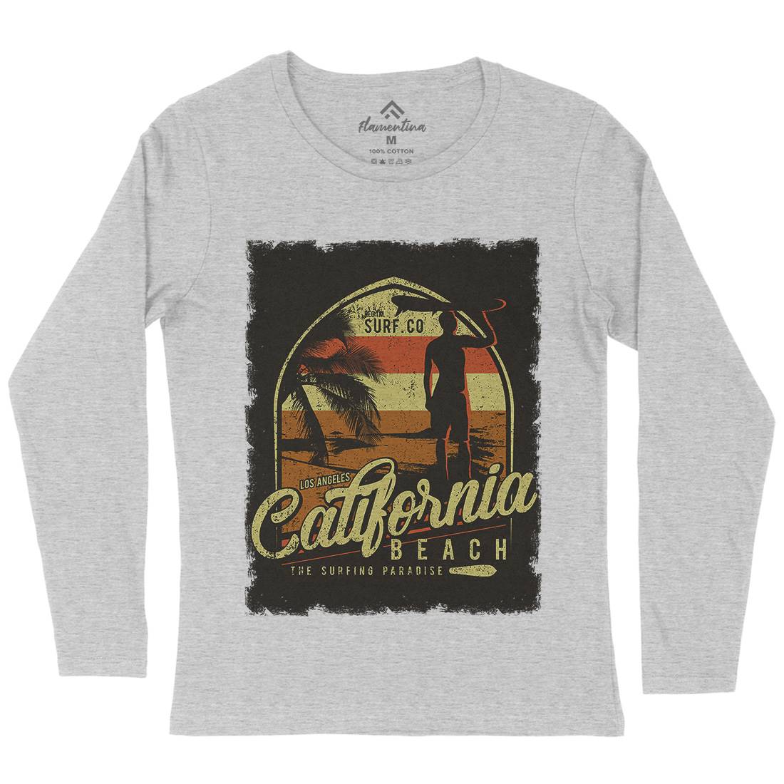 California Beach Womens Long Sleeve T-Shirt Holiday D017