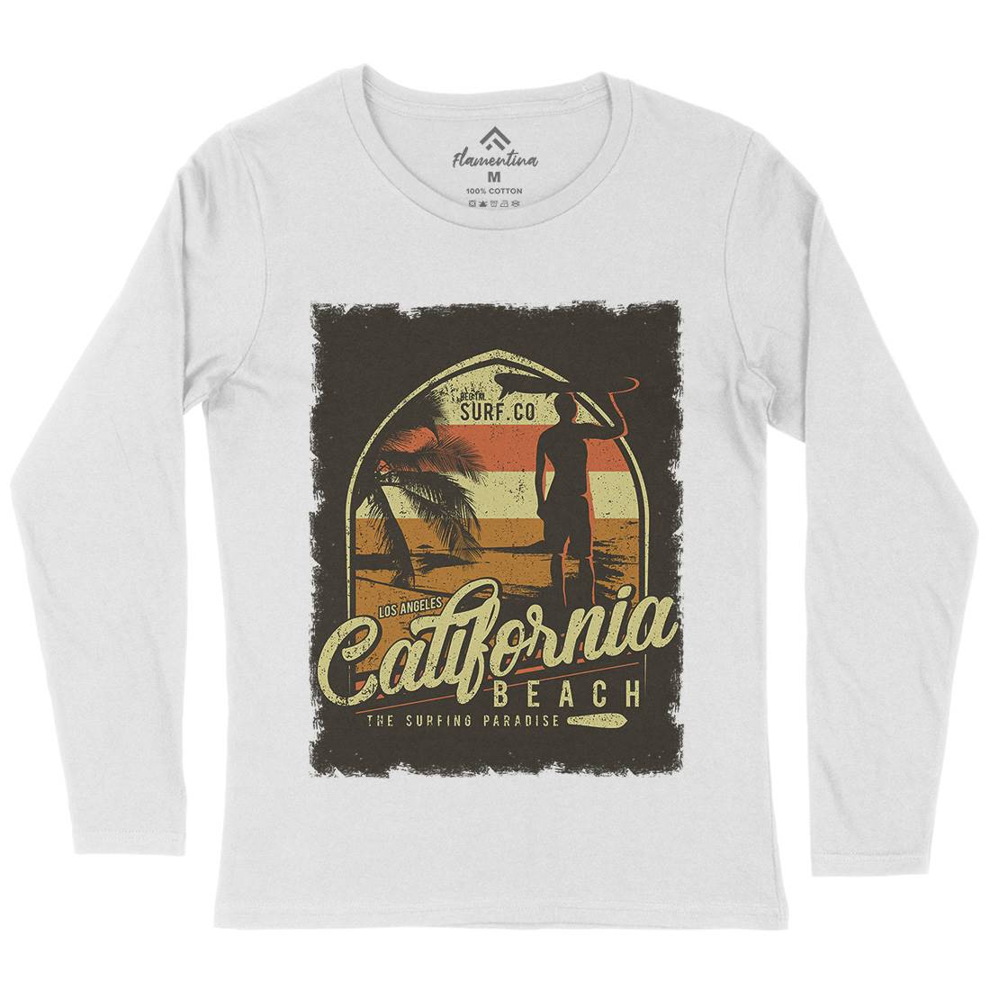 California Beach Womens Long Sleeve T-Shirt Holiday D017