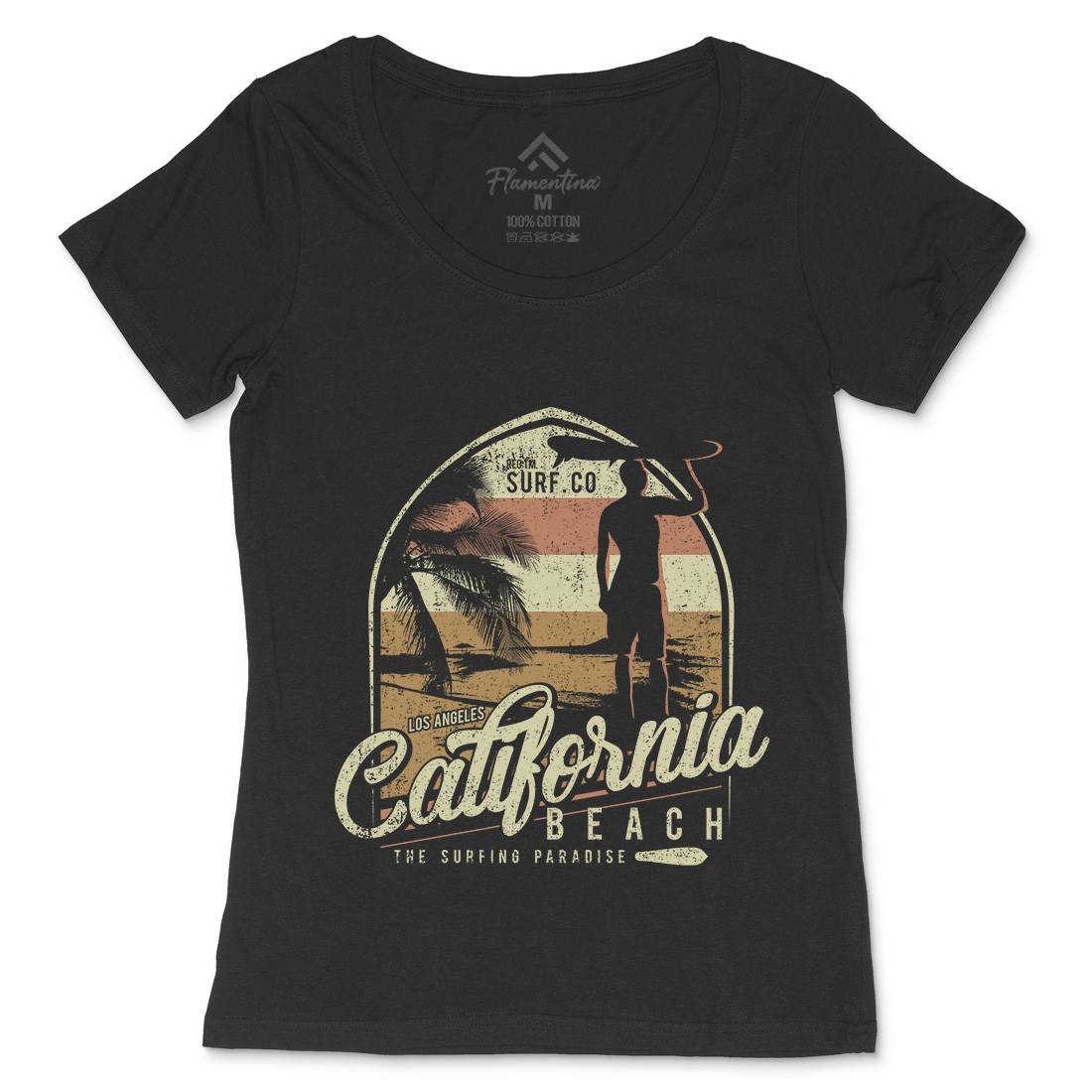California Beach Womens Scoop Neck T-Shirt Holiday D017