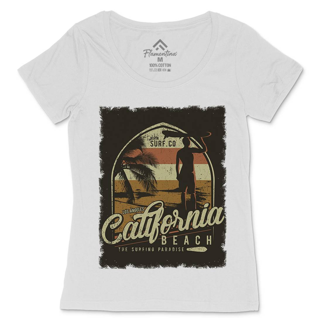 California Beach Womens Scoop Neck T-Shirt Holiday D017