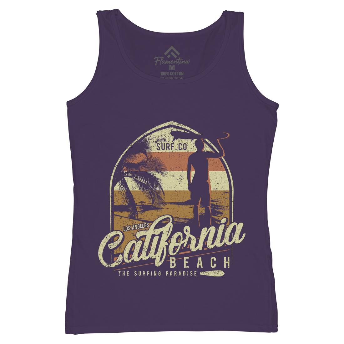 California Beach Womens Organic Tank Top Vest Holiday D017