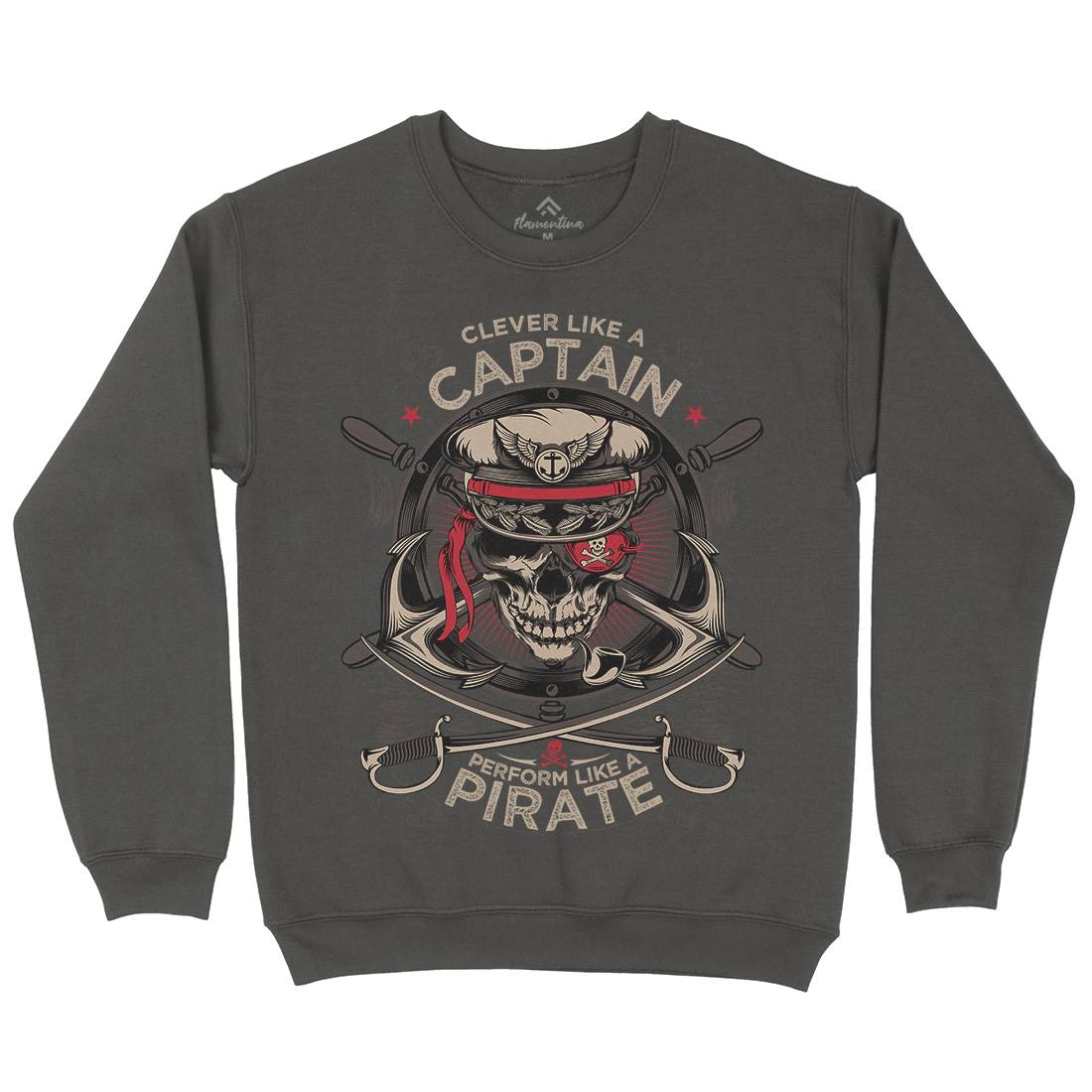 Captain Pirate Mens Crew Neck Sweatshirt Navy D018