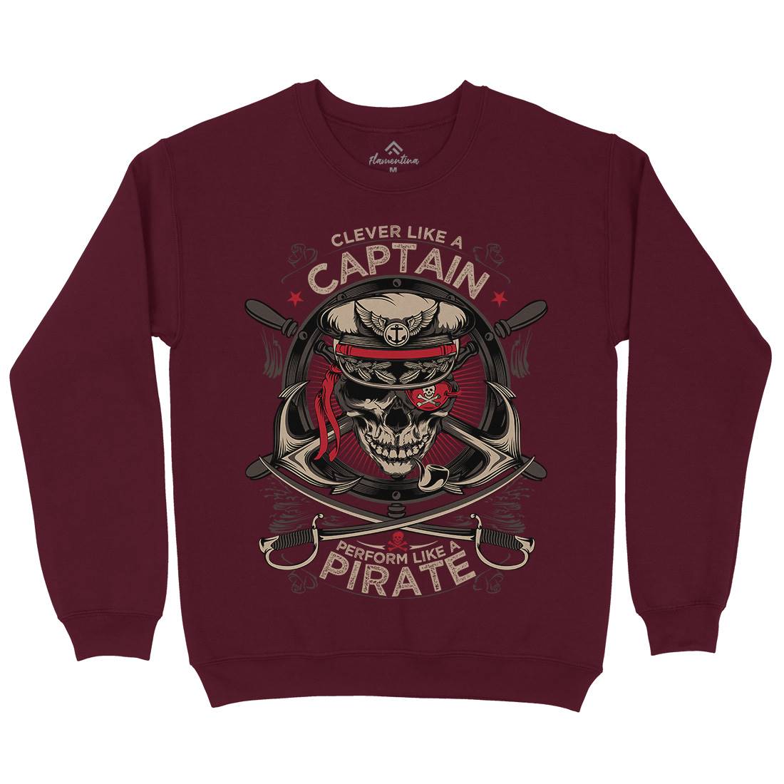 Captain Pirate Mens Crew Neck Sweatshirt Navy D018