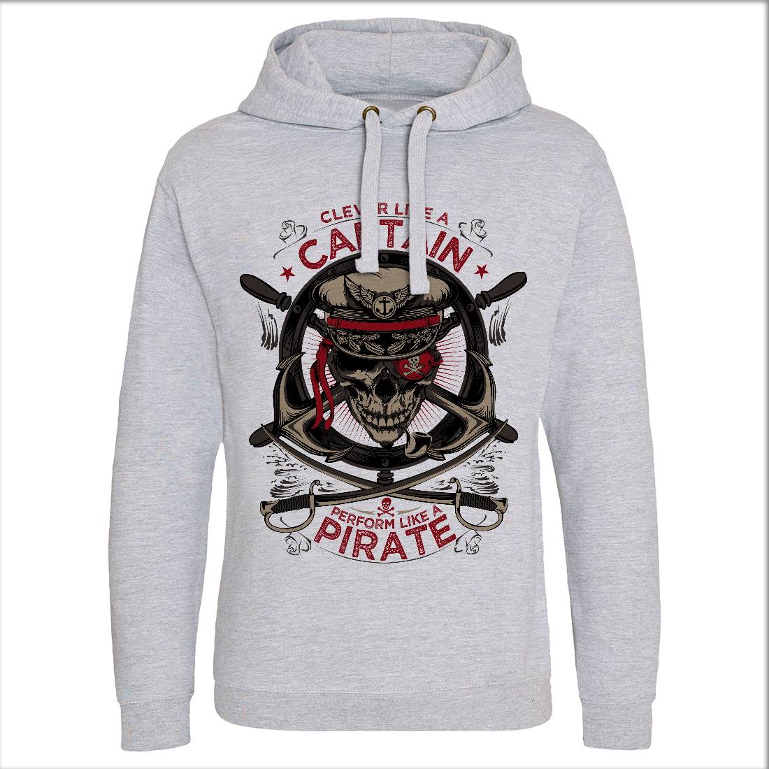 Captain Pirate Mens Hoodie Without Pocket Navy D018