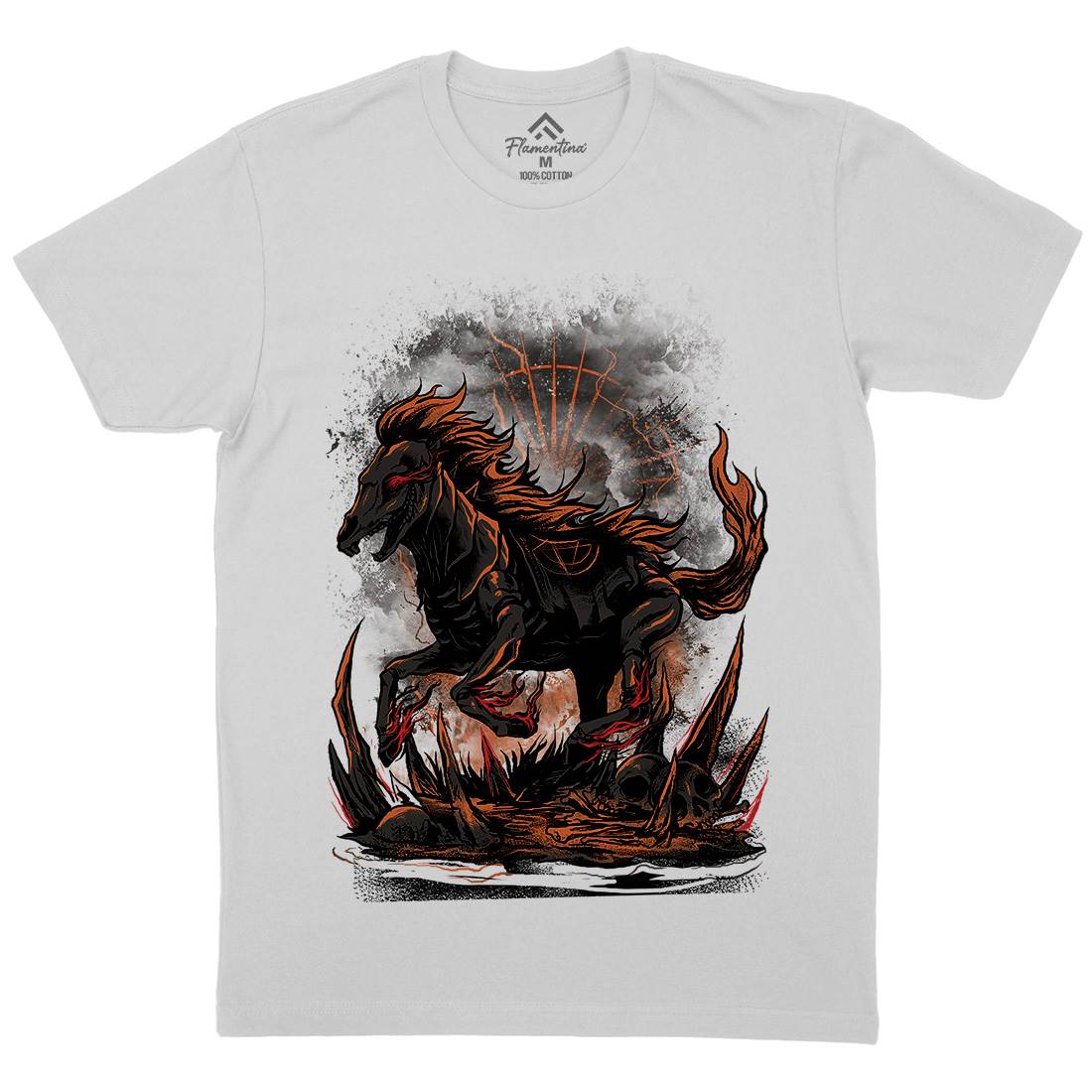 Cursed Horse Mens Crew Neck T-Shirt Horror D019