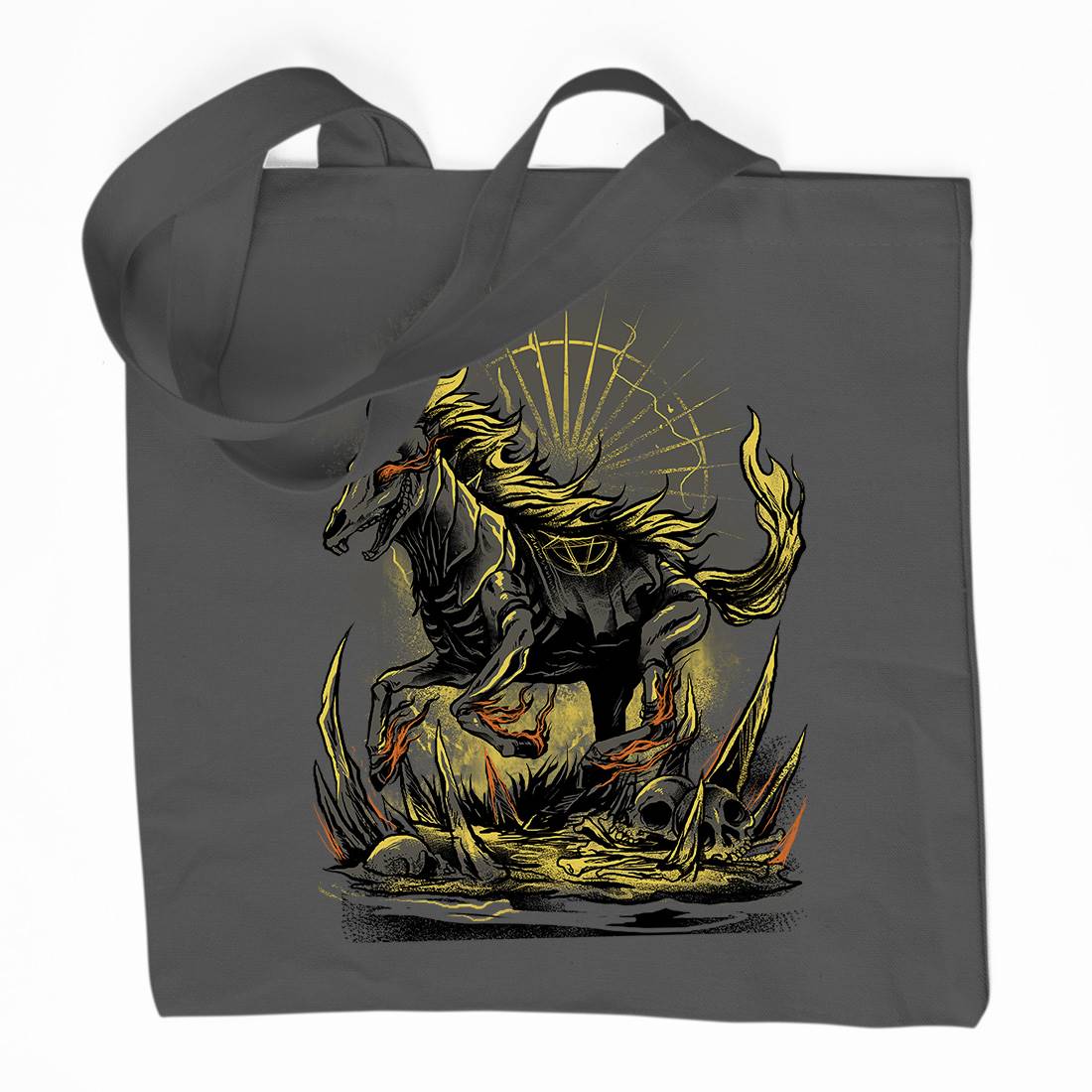 Cursed Horse Organic Premium Cotton Tote Bag Horror D019