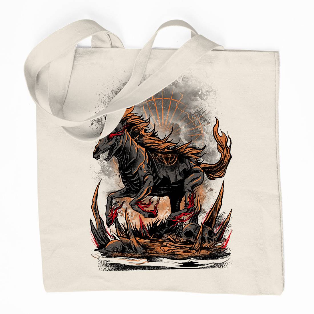 Cursed Horse Organic Premium Cotton Tote Bag Horror D019