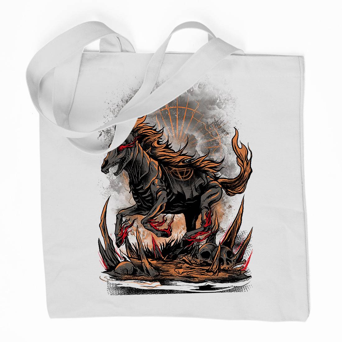 Cursed Horse Organic Premium Cotton Tote Bag Horror D019