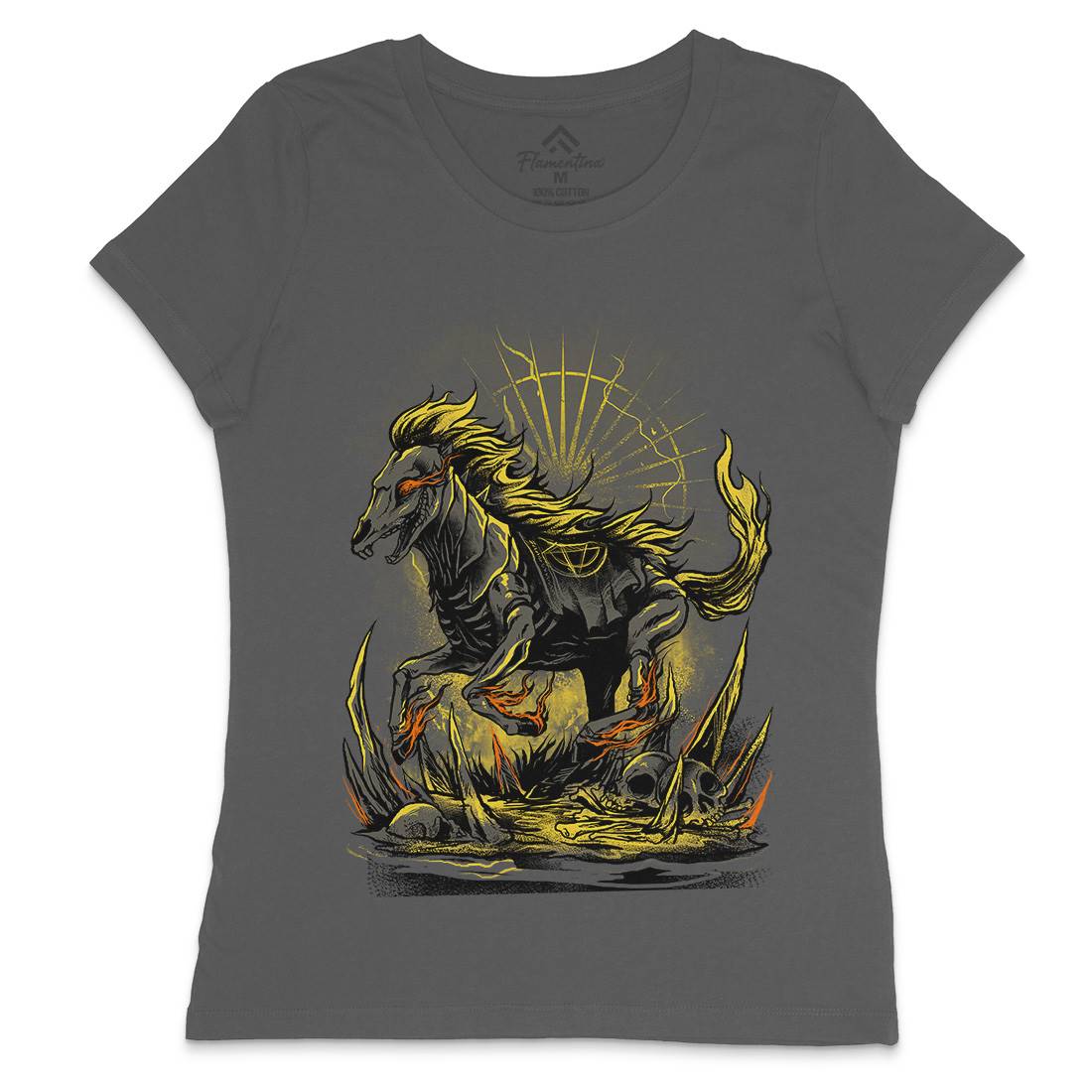 Cursed Horse Womens Crew Neck T-Shirt Horror D019