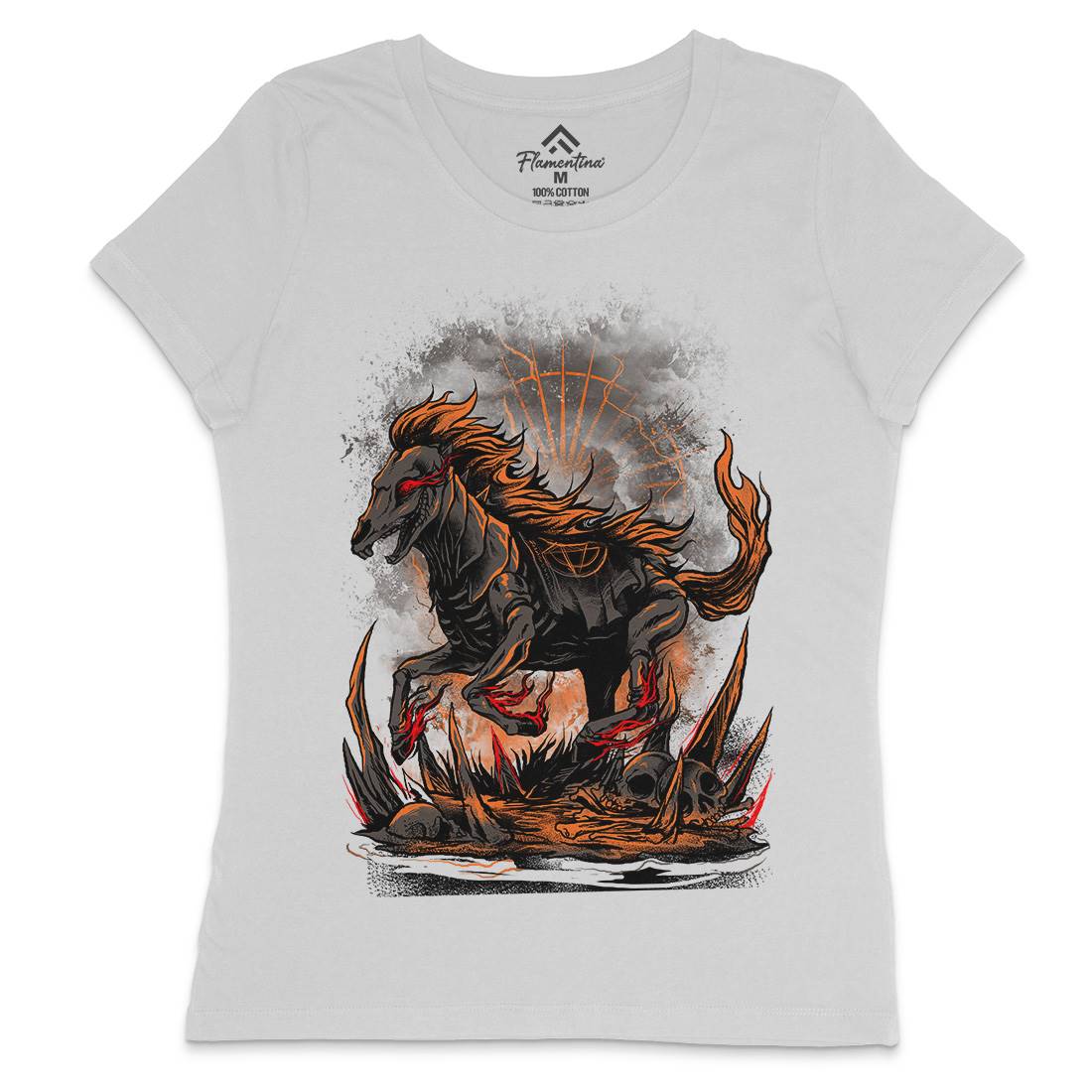 Cursed Horse Womens Crew Neck T-Shirt Horror D019