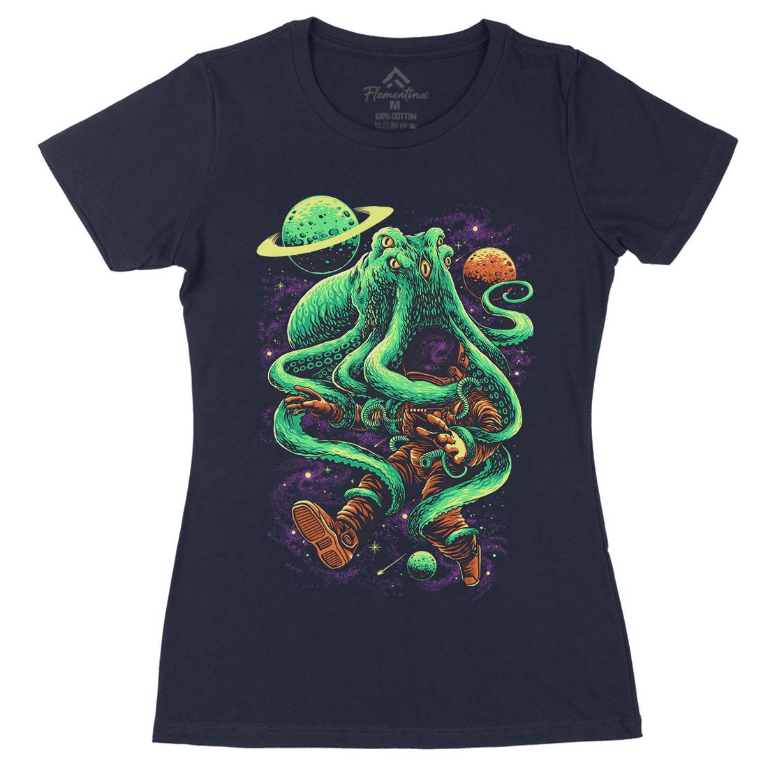 Dead In Womens Organic Crew Neck T-Shirt Space D021