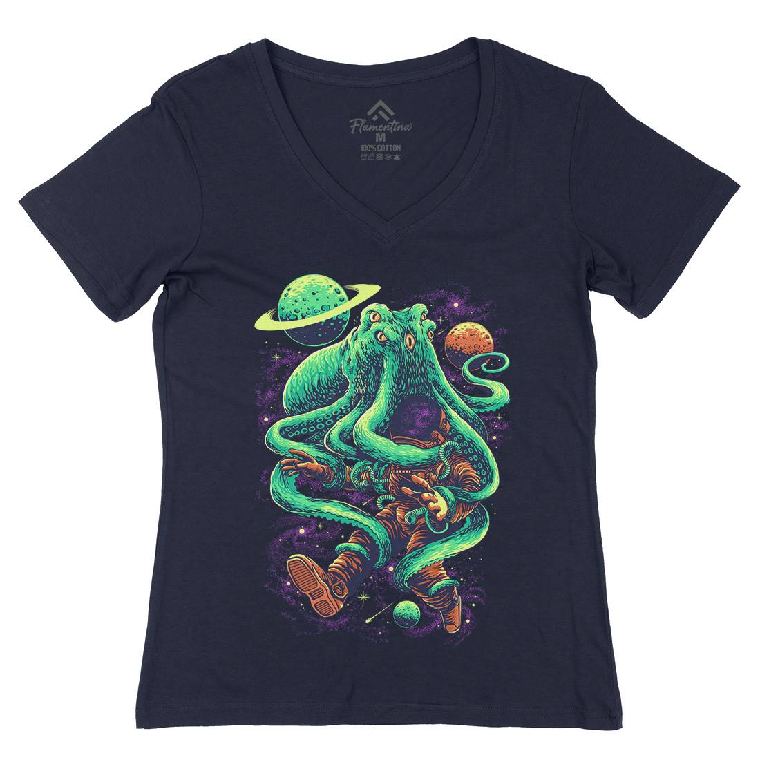 Dead In Womens Organic V-Neck T-Shirt Space D021