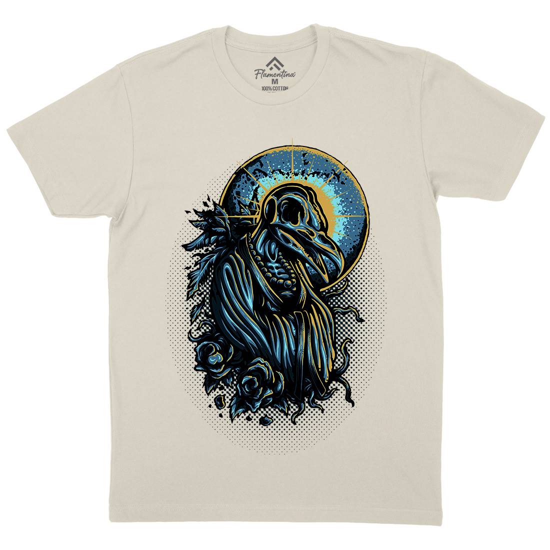Death Crow Mens Organic Crew Neck T-Shirt Horror D022