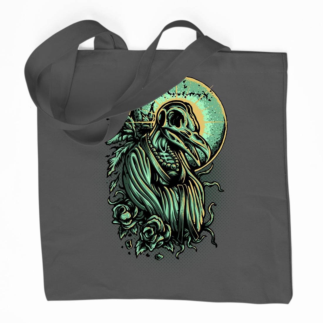 Death Crow Organic Premium Cotton Tote Bag Horror D022