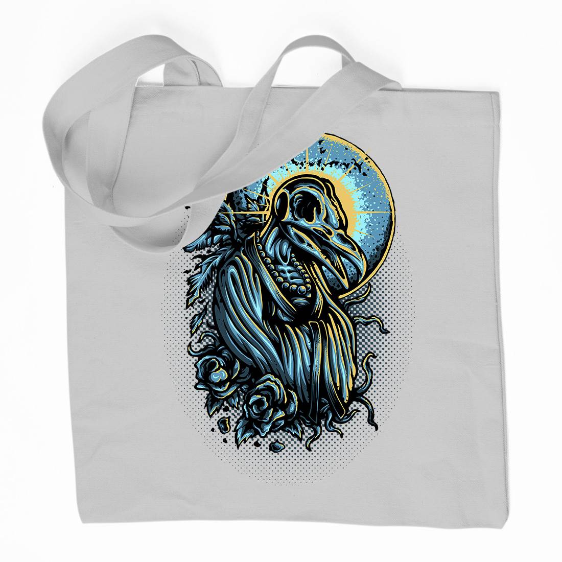 Death Crow Organic Premium Cotton Tote Bag Horror D022