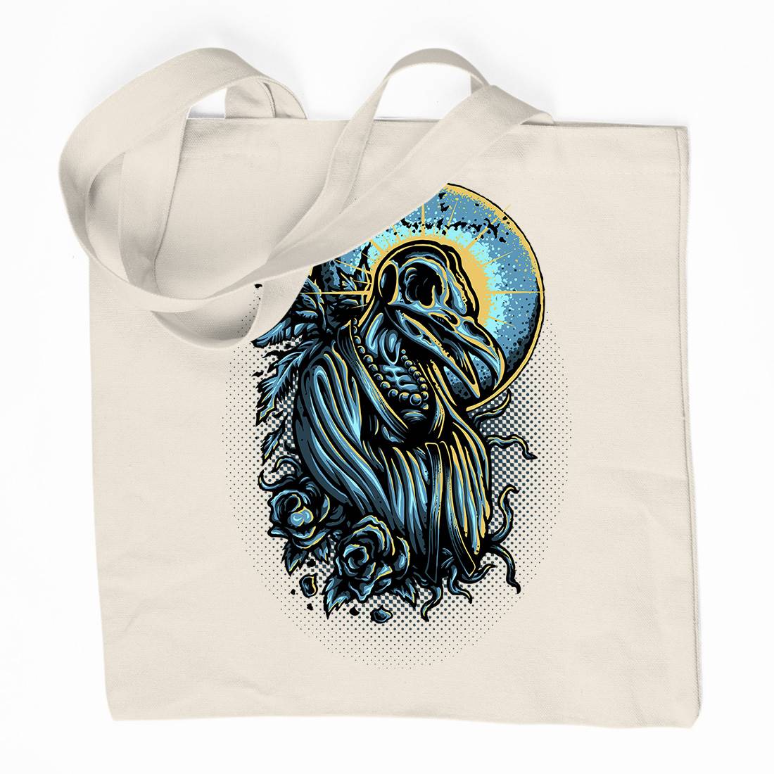 Death Crow Organic Premium Cotton Tote Bag Horror D022