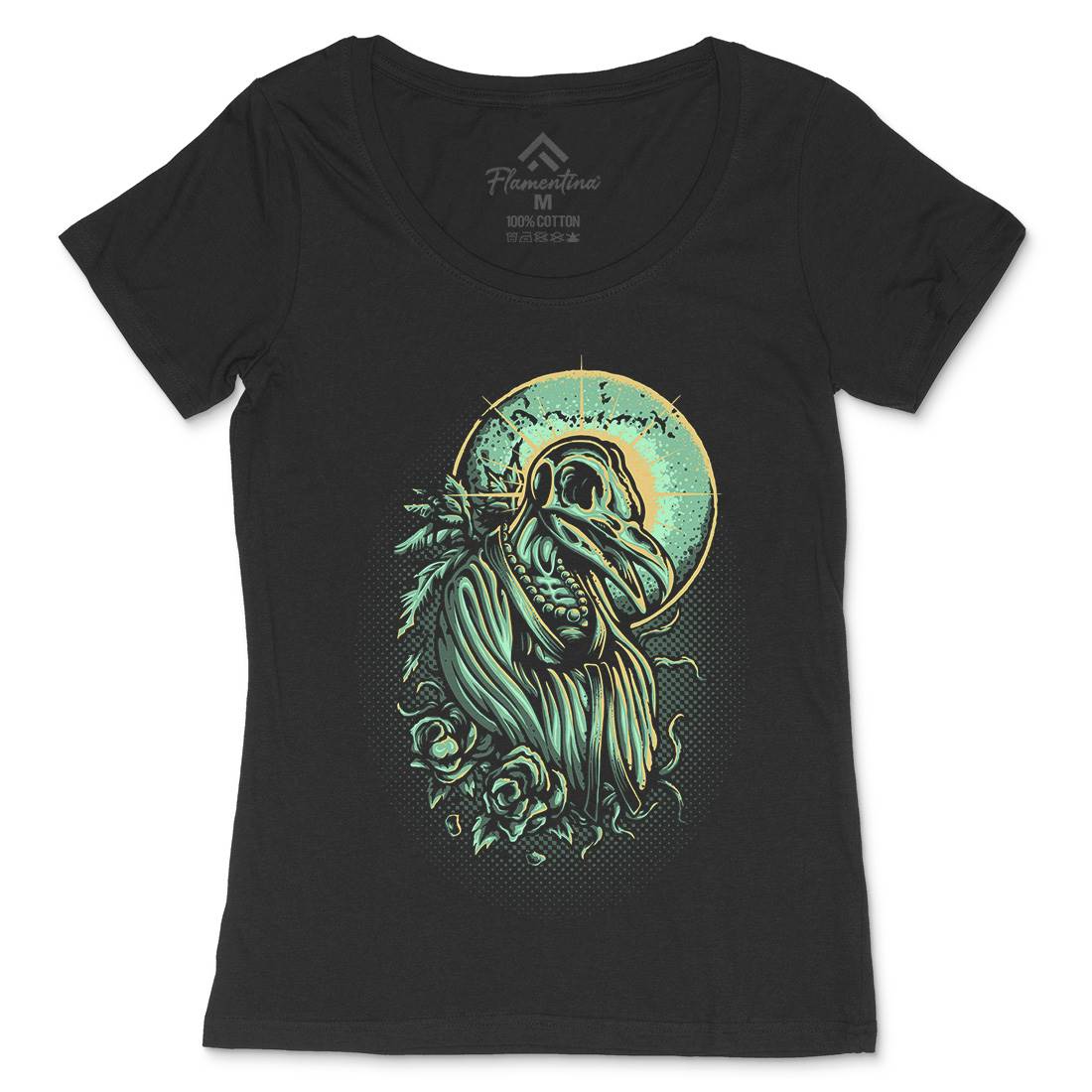 Death Crow Womens Scoop Neck T-Shirt Horror D022