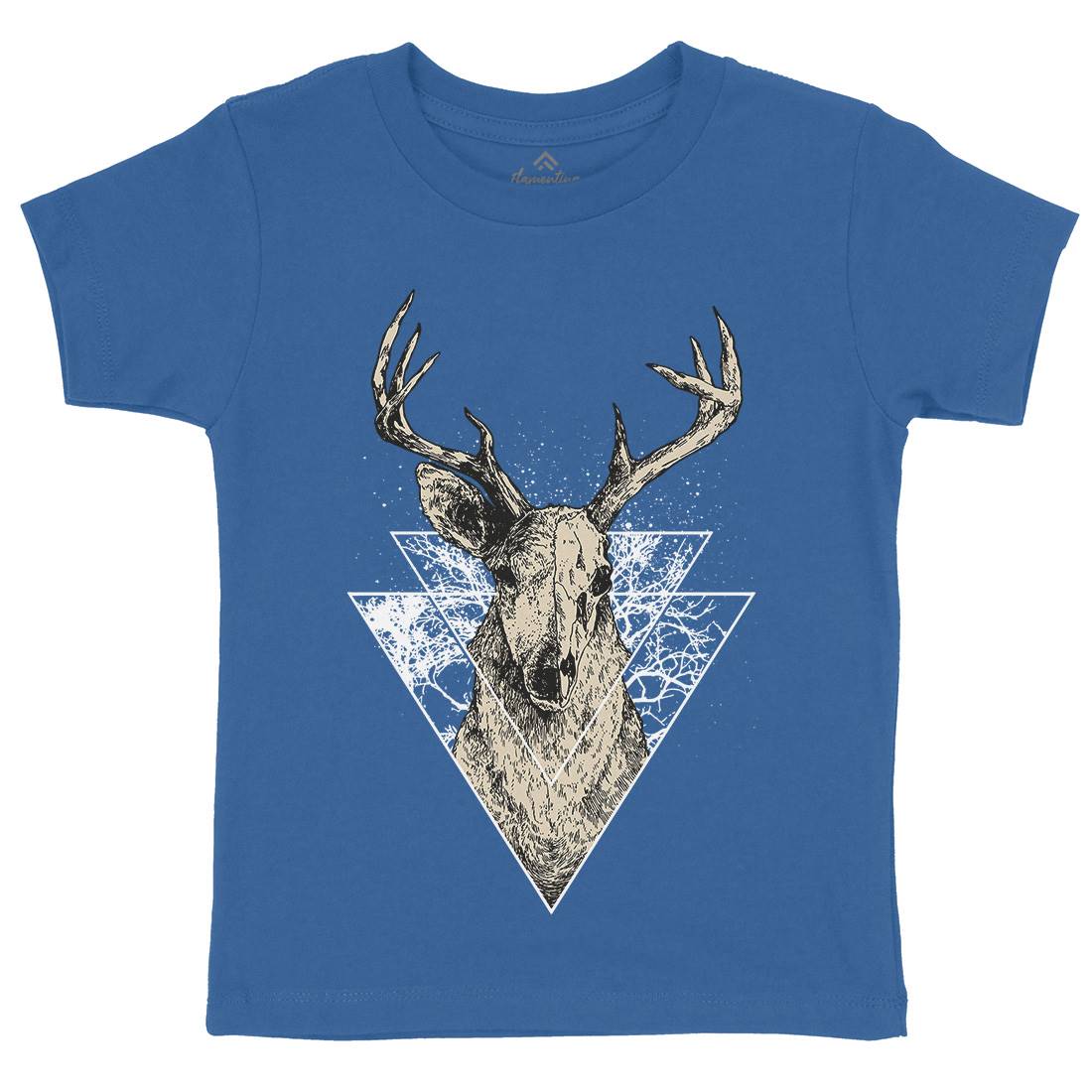 Deer Kids Crew Neck T-Shirt Animals D023