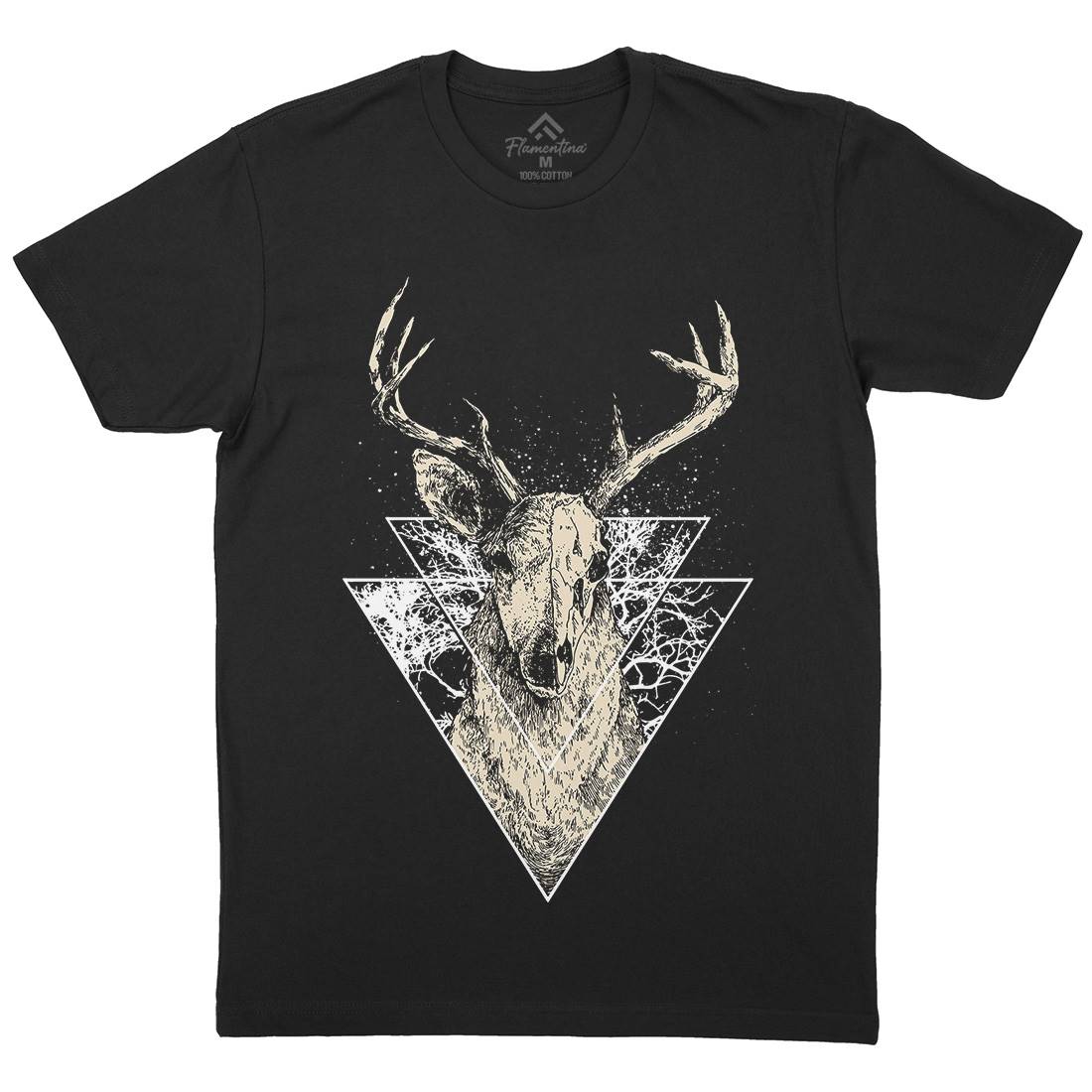 Deer Mens Organic Crew Neck T-Shirt Animals D023