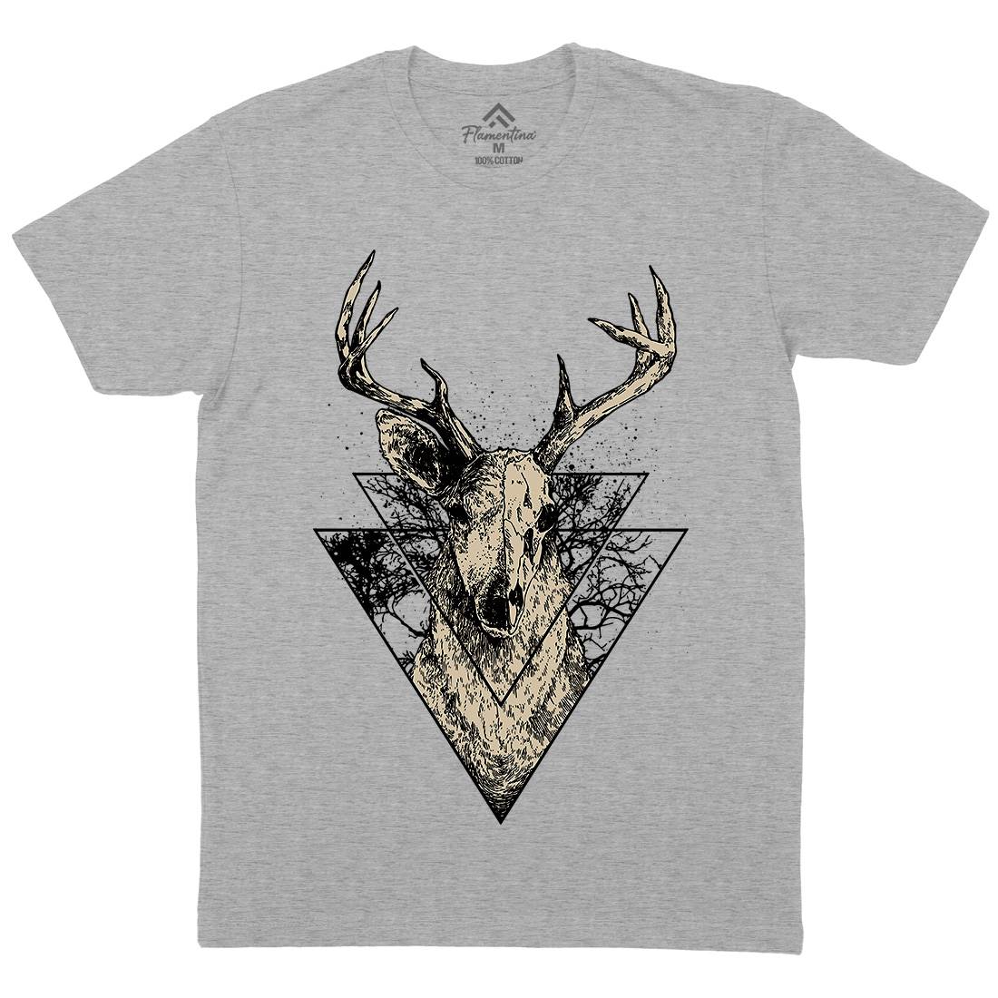 Deer Mens Crew Neck T-Shirt Animals D023
