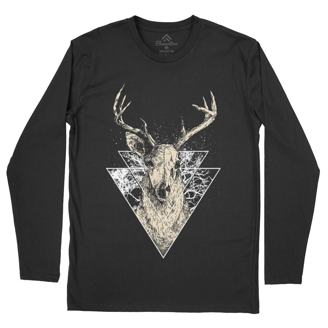 Deer Mens Long Sleeve T-Shirt Animals D023