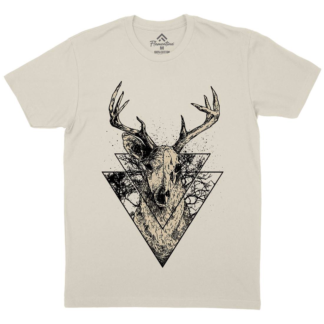 Deer Mens Organic Crew Neck T-Shirt Animals D023