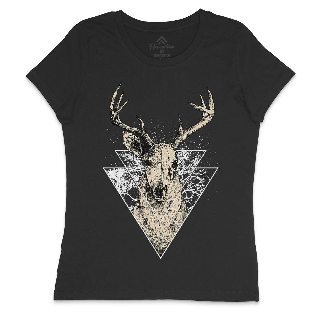 Deer Womens Crew Neck T-Shirt Animals D023